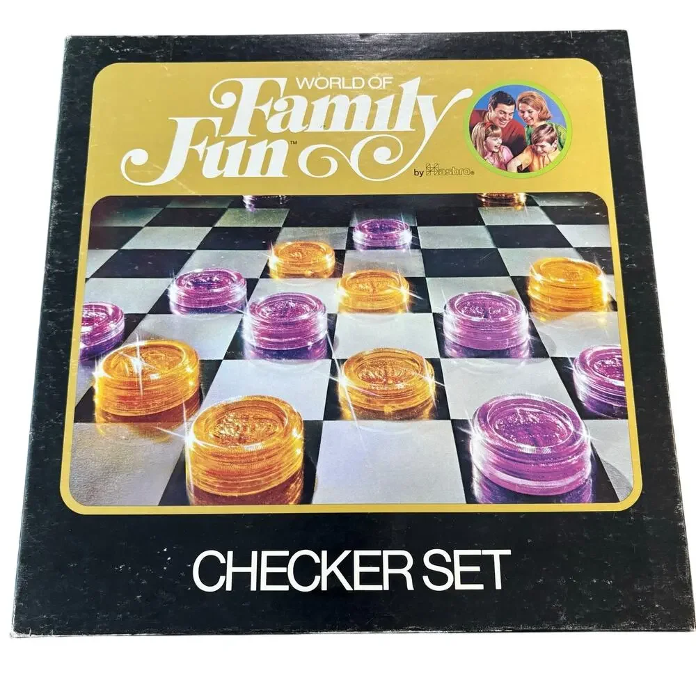 Vintage 1973 Board Game Lot - Hasbro Checker Set & Deluxe Backgammon Retro 70s